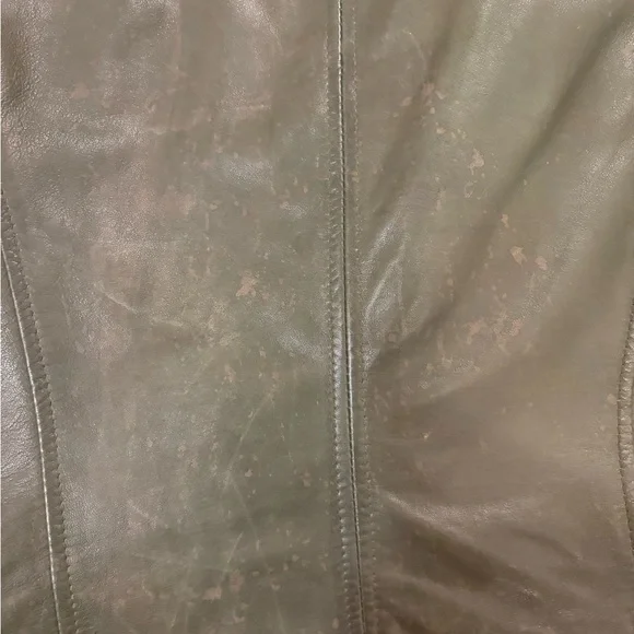 Bernardo Dark Green Leather Jacket - Picture 5 of 6